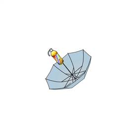 傘とペットボトル